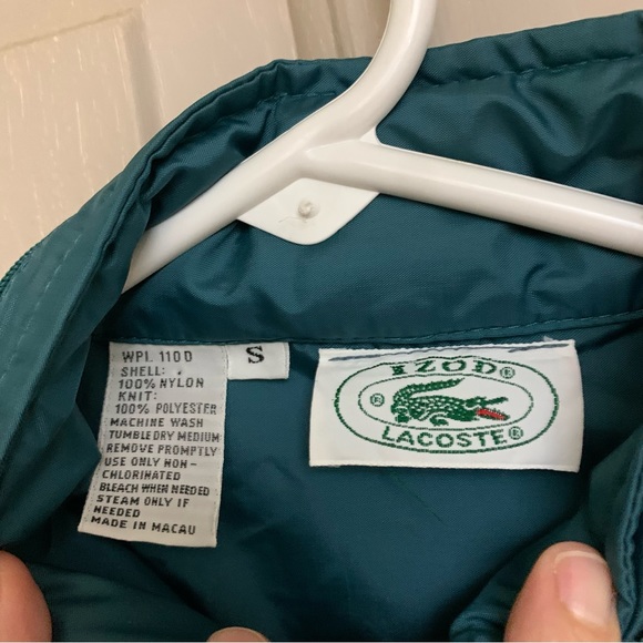 Vintage Izod jacket dark teal blue green windbreaker lightweight hoodie - Picture 3 of 6